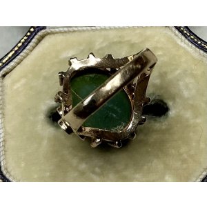 画像5: 綺麗な金細工のネフライトリング1940年イギリス