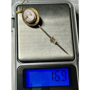 画像2: コンクシェルカメオのピンブローチ1880年イギリス