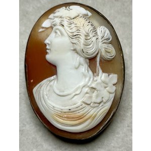 画像1: ビクトリア時代のシェルカメオブローチ1880年イギリス