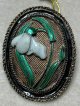 綺麗なエナメルのシルバーブローチ1920年イギリス