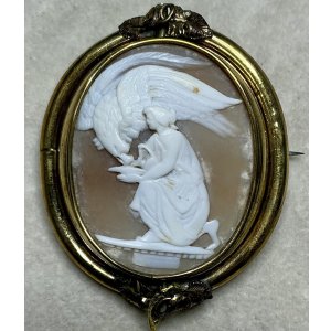 画像1: ビクトリア時代のシェルカメオブローチ1880年イギリス