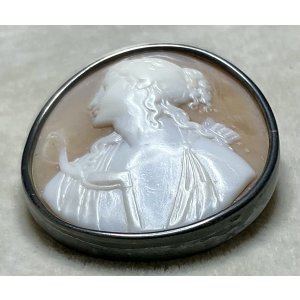 画像8: 月が綺麗なシェルカメオブローチ1880年イギリス