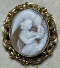 ビクトリア時代のシェルカメオブローチ1880年イギリス