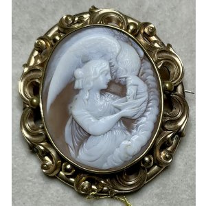 画像1: ビクトリア時代のシェルカメオブローチ1880年イギリス
