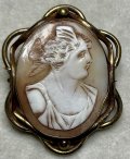 ビクトリア時代のシェルカメオブローチ1880年イギリス