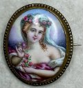 小さな陶版画のブローチ1880年イギリス