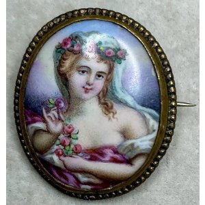 画像1: 小さな陶版画のブローチ1880年イギリス