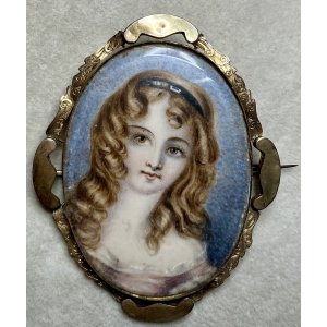 画像1: 超美人のミニアチュールブローチ1880年フランス
