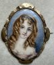 超美人のミニアチュールブローチ1880年フランス