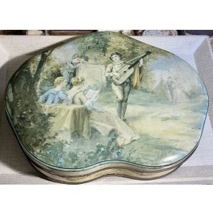 画像1: レトロな色合いが素敵なビンテージビスケット缶1,920年イギリス