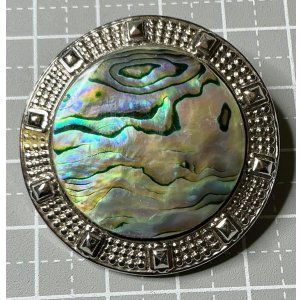 画像3: 景色のような模様が綺麗なマザーオブパールのビンテージブローチ1940年イギリス