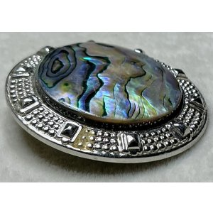 画像7: 景色のような模様が綺麗なマザーオブパールのビンテージブローチ1940年イギリス