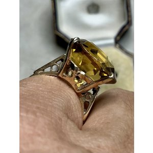 画像6: 綺麗なシトリンのゴールドリング1920年イギリス