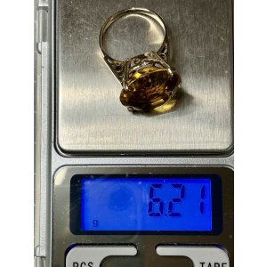 画像2: 綺麗なシトリンのゴールドリング1920年イギリス