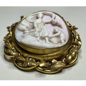 画像16: 素敵な色合いのコンクシェルカメオブローチ1880年イギリス