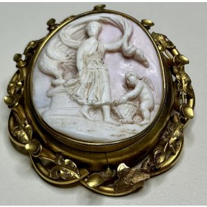 画像18: 素敵な色合いのコンクシェルカメオブローチ1880年イギリス
