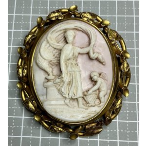 画像3: 素敵な色合いのコンクシェルカメオブローチ1880年イギリス