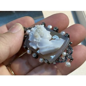 画像3: 三層彫りの素晴らしいストーンカメオブローチ＆ペンダント1870年イギリス