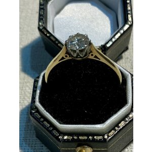 画像18: 綺麗なシングルストーンのダイアモンドリング1900年イギリス