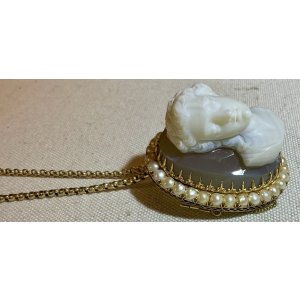 画像26: 厚みが素晴らしいストーンカメオブローチ&ペンダント1860年イギリス