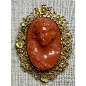 画像1: 素晴らしい彫刻のコーラルカメオ1880年イギリス