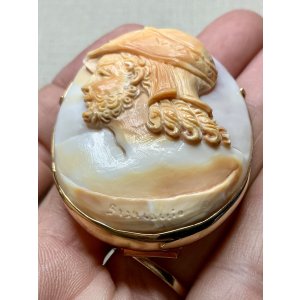 画像6: アントニオ・ガラッチーノ作　三層彫りシェルカメオブローチ＆ペンダント1980年イタリア