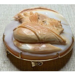 画像12: アントニオ・ガラッチーノ作　三層彫りシェルカメオブローチ＆ペンダント1980年イタリア