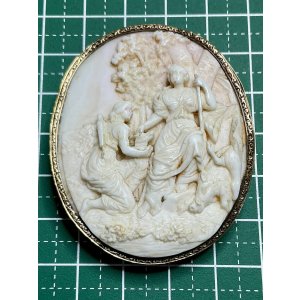 画像2: 素晴らしい彫刻のコンクシェルカメオブローチ1880年イギリス