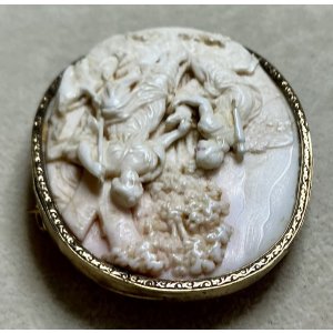 画像17: 素晴らしい彫刻のコンクシェルカメオブローチ1880年イギリス