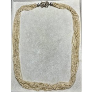 画像1: 素晴らしいシードパールの12連ネックレス1880年イギリス