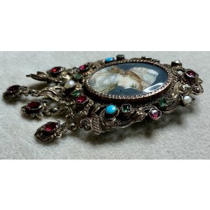 画像11: 素晴らしいフレームのミニアチュールブローチ1880年フランス