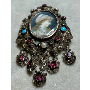 画像16: 素晴らしいフレームのミニアチュールブローチ1880年フランス