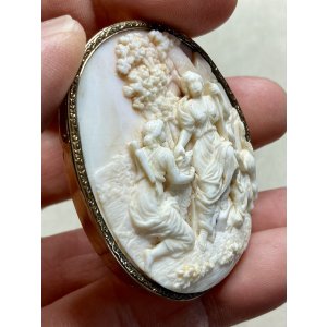 画像9: 素晴らしい彫刻のコンクシェルカメオブローチ1880年イギリス