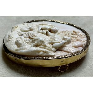 画像15: 素晴らしい彫刻のコンクシェルカメオブローチ1880年イギリス