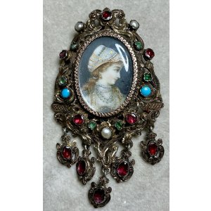 画像1: 素晴らしいフレームのミニアチュールブローチ1880年フランス