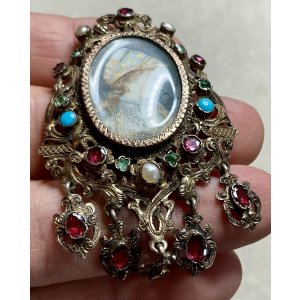 画像8: 素晴らしいフレームのミニアチュールブローチ1880年フランス