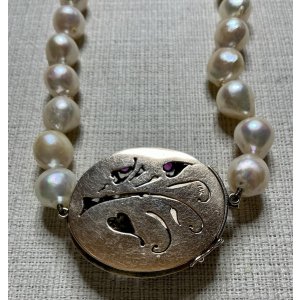 画像8: 綺麗なパールとエメラルドとルビーとダイアモンドのネックレス1920年イギリス