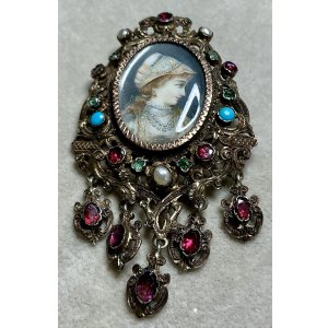 画像17: 素晴らしいフレームのミニアチュールブローチ1880年フランス