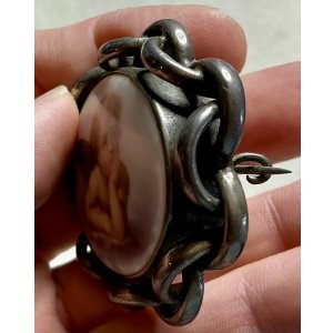 画像6: 可愛い天使のポーセリンブローチ1880年イギリス