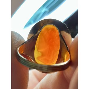 画像9: オレンジ色が鮮やかなコーネリアンストーンカメオリング1860年イギリス