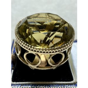 画像24: 巨大なシトリンのゴールドリング1920年イギリス