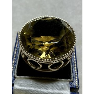 画像28: 巨大なシトリンのゴールドリング1920年イギリス