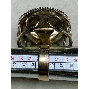 画像6: 巨大なシトリンのゴールドリング1920年イギリス