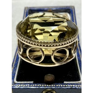 画像31: 巨大なシトリンのゴールドリング1920年イギリス