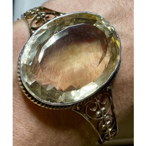 画像1: 大きくて綺麗なシトリンのゴールドブレスレット1880年イギリス