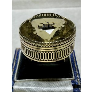 画像20: 素晴らしい金細工の巨大シトリンゴールドリング1920年イギリス