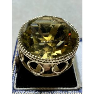 画像25: 巨大なシトリンのゴールドリング1920年イギリス