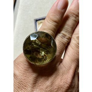画像11: 素晴らしい金細工の巨大シトリンゴールドリング1920年イギリス
