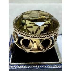 画像23: 巨大なシトリンのゴールドリング1920年イギリス