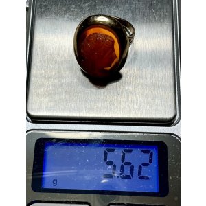 画像2: オレンジ色が鮮やかなコーネリアンストーンカメオリング1860年イギリス
